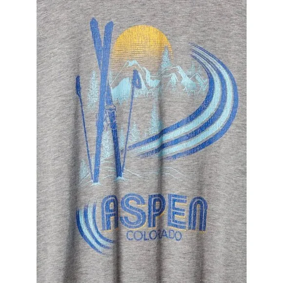 Aspen Colorado Graphic Long Sleeve Womens T-Shirt By Torrid Size 5 Super Soft Gr - Picture 2 of 4
